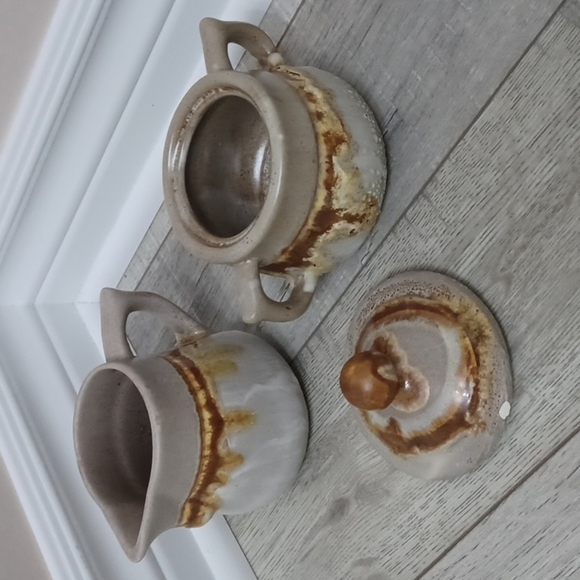 VINTAGE 70s laurentian pottery creamer and sugar pot - Picture 4 of 9
